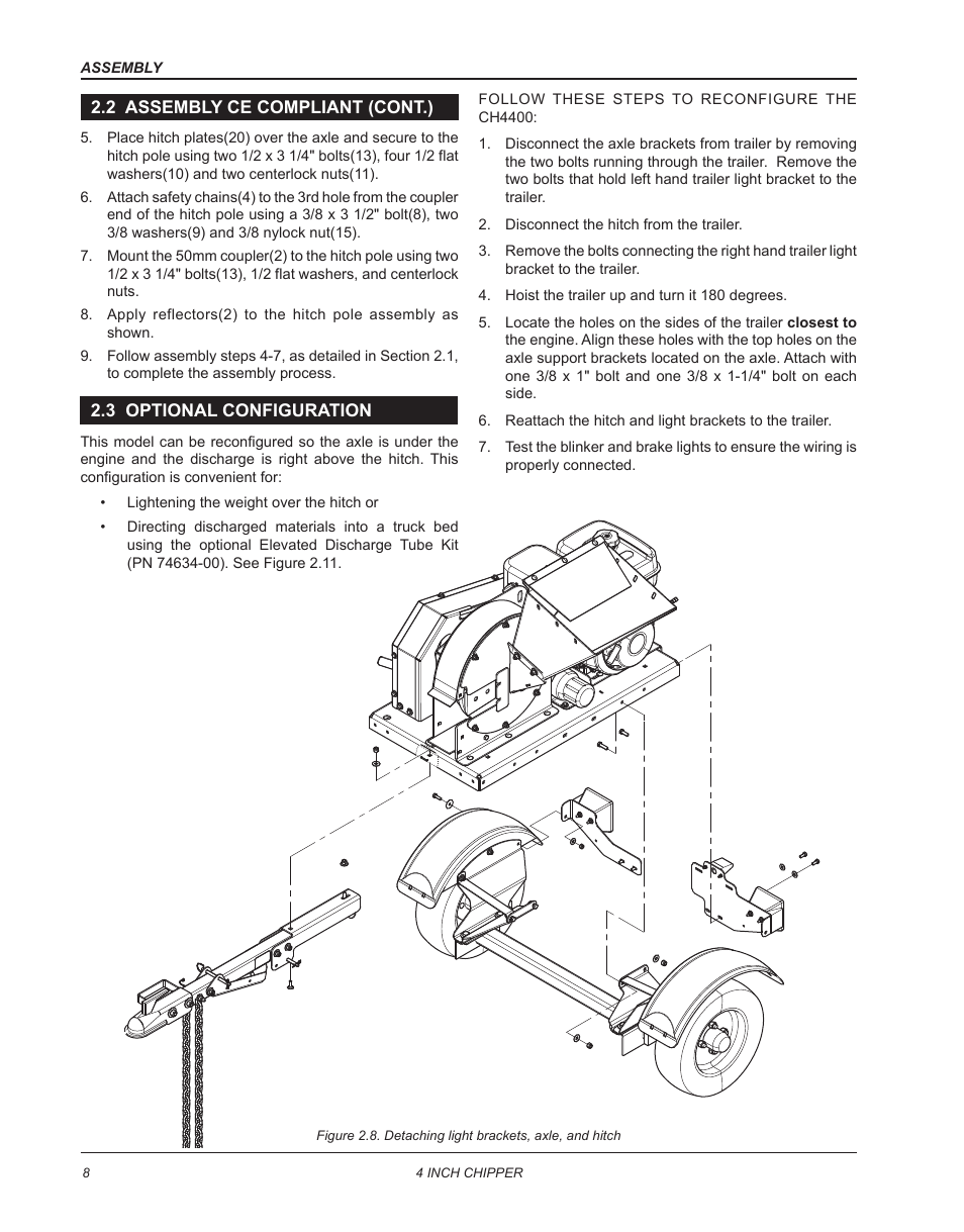 2 assembly ce compliant (cont.), 3 optional configuration | Echo CH4400 Owners Manual v.2 User Manual | Page 12 / 30