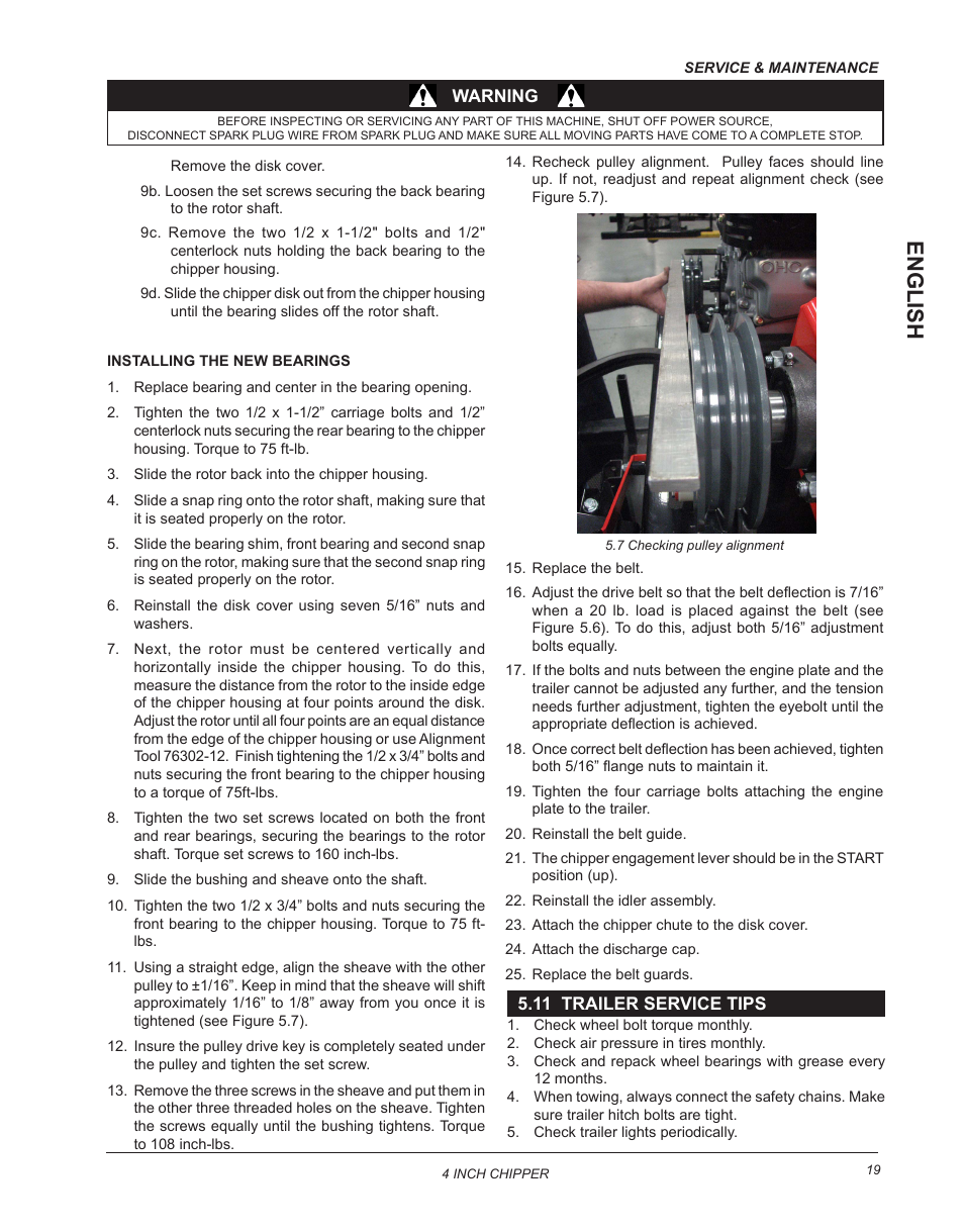 11 trailer service tips, English | Echo CH4400 Owners Manual v.2 User Manual | Page 23 / 30