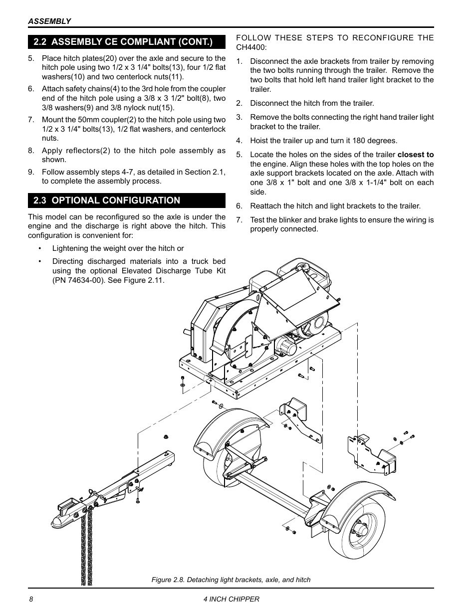 2 assembly ce compliant (cont.), 3 optional configuration | Echo CH4400 Owners Manual v.1 User Manual | Page 12 / 30