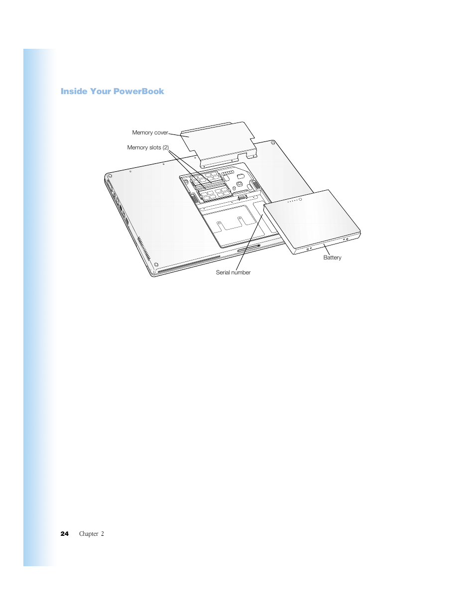 Inside your powerbook, Inside your powerbook 24 | Apple G4 17-inch User Manual | Page 24 / 104