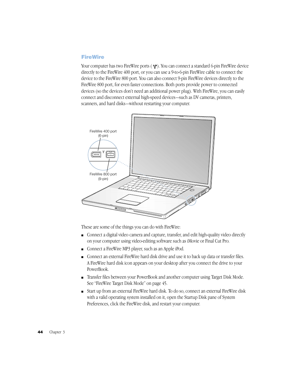 Firewire, Firewire 44 | Apple G4 17-inch User Manual | Page 44 / 104