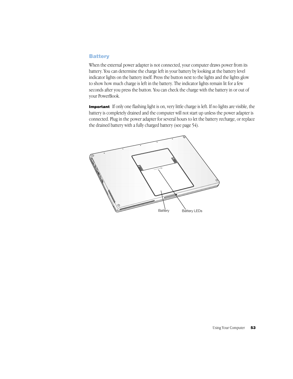 Battery, Battery 53 | Apple G4 17-inch User Manual | Page 53 / 104