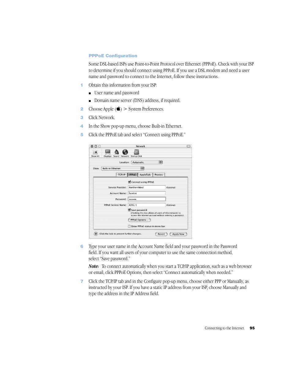 Pppoe configuration | Apple G4 17-inch User Manual | Page 95 / 104