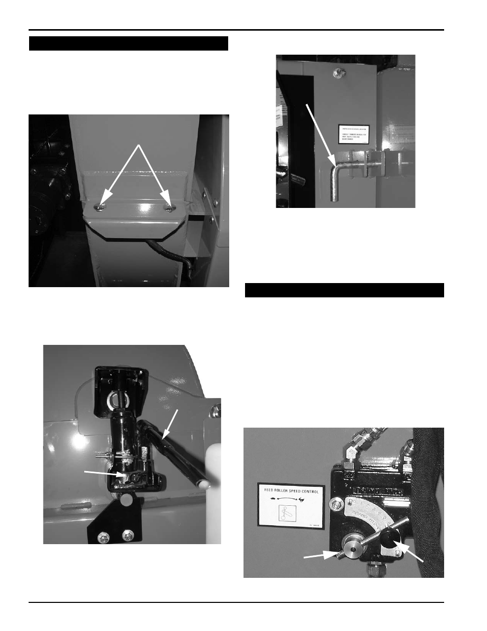 Lever knob, Jack handle wing nut, Knife access cover lock pin | Remove these bolts | Echo 7812086 Owners Manual v.3 User Manual | Page 16 / 32