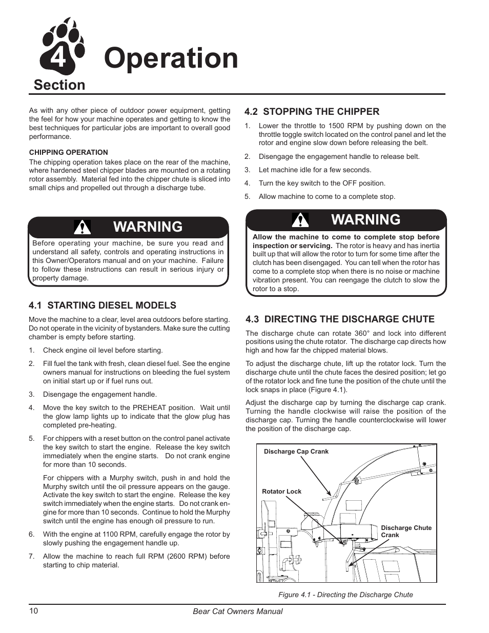 Operation, Warning | Echo 7812086 Owners Manual v.2 User Manual | Page 14 / 28
