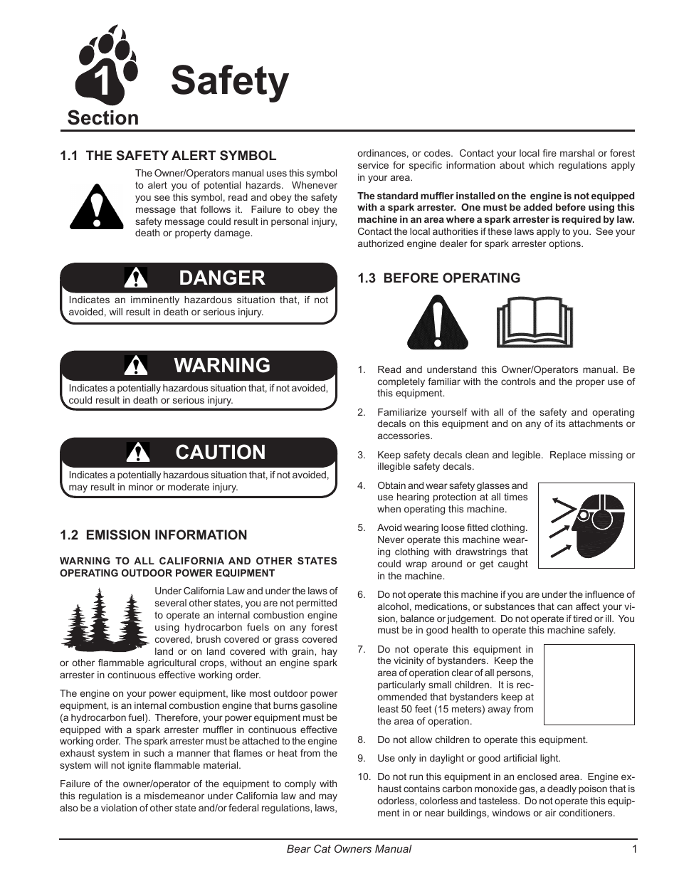 Safety 1, Danger, Warning | Caution | Echo 7812086 Owners Manual v.2 User Manual | Page 5 / 28