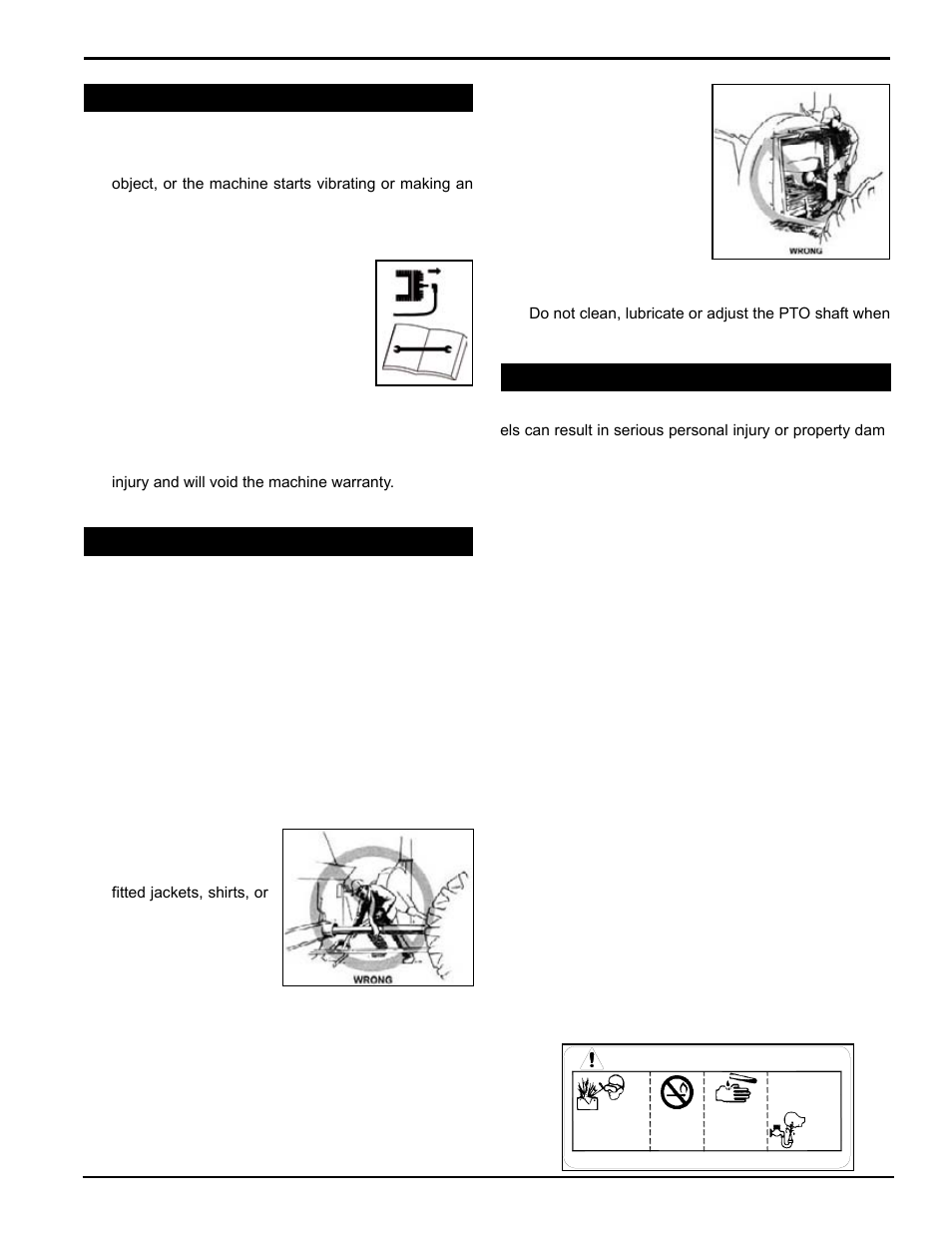 Danger / poison, 4 operation safety (cont.) 1.5 pto safety, 6 battery safety | Echo 77412 Owners Manual v.5 User Manual | Page 7 / 42
