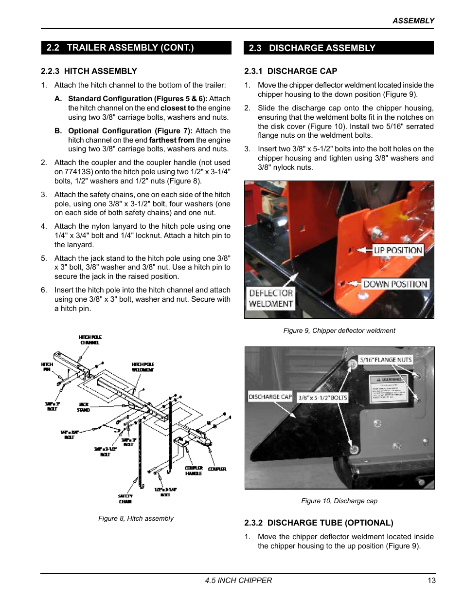 2 trailer assembly (cont.), 3 discharge assembly | Echo 77412 Owners Manual v.4 User Manual | Page 15 / 43
