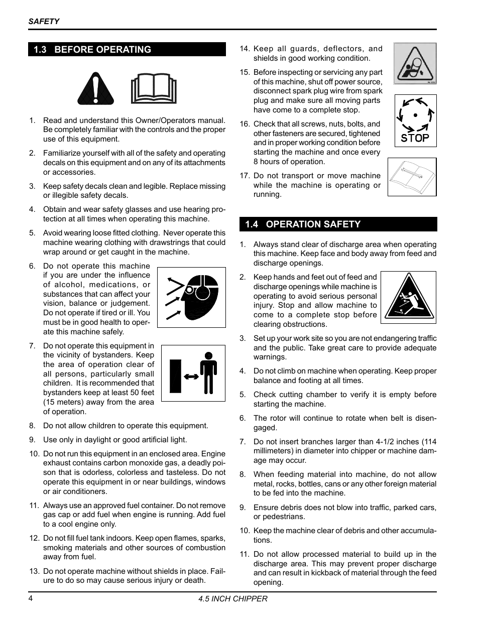 3 before operating, 4 operation safety | Echo 77412 Owners Manual v.4 User Manual | Page 6 / 43