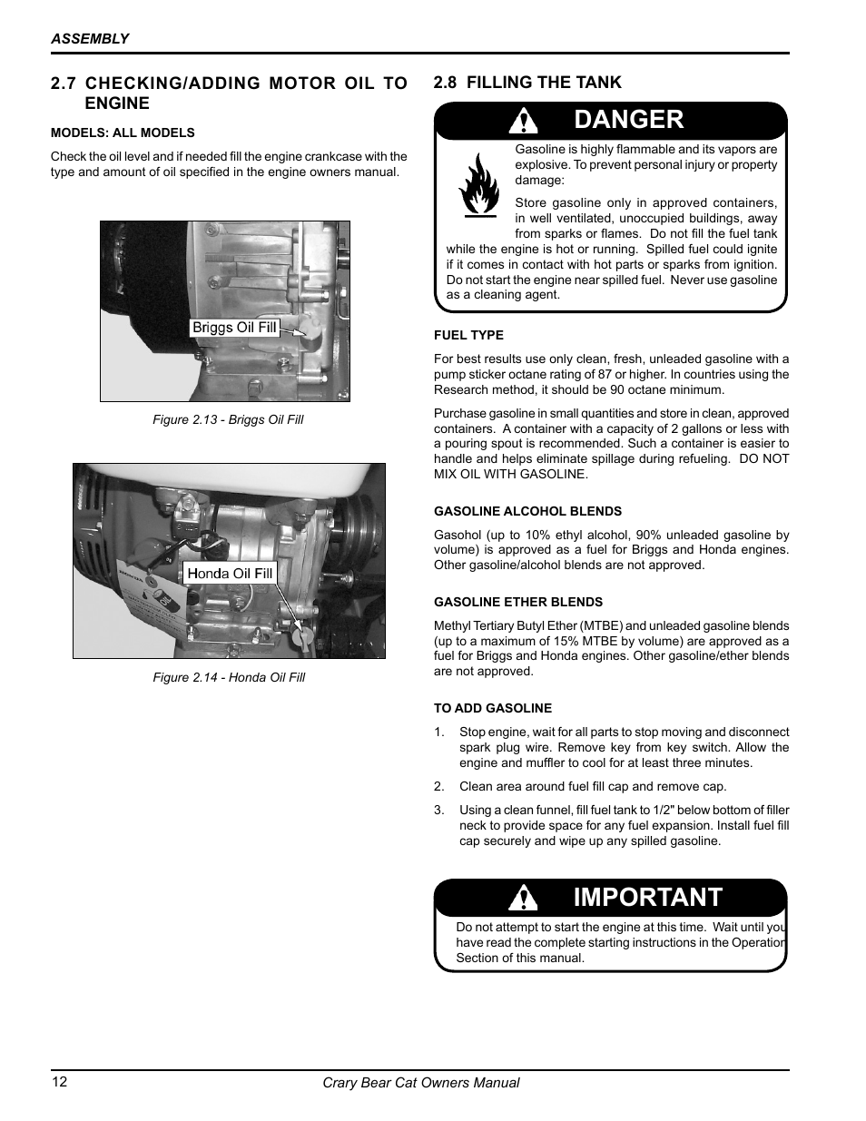 Danger important | Echo 77412 Owners Manual v.3 User Manual | Page 14 / 94