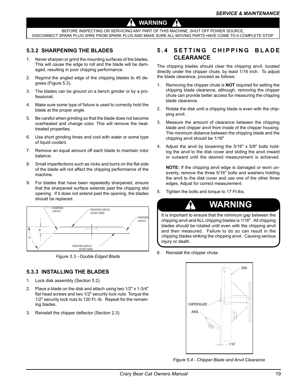 Warning | Echo 77412 Owners Manual v.3 User Manual | Page 21 / 94