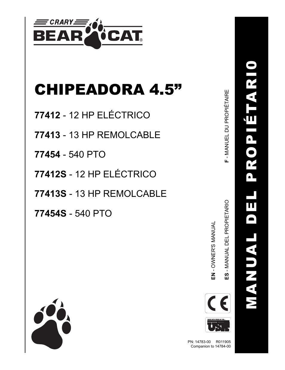 Chipeadora 4.5, Manu al del pr opiét ari0 | Echo 77412 Owners Manual v.3 User Manual | Page 31 / 94