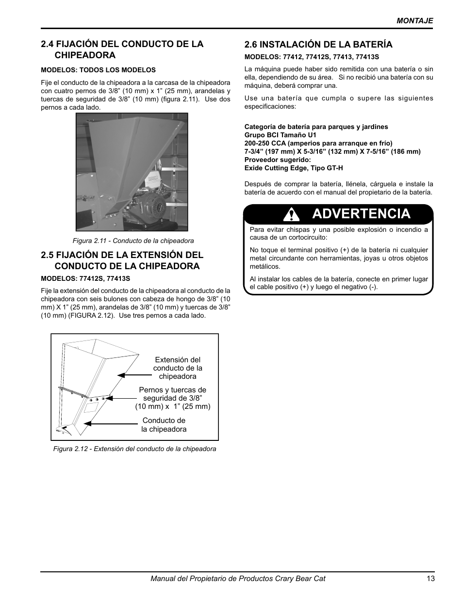 Advertencia | Echo 77412 Owners Manual v.3 User Manual | Page 43 / 94