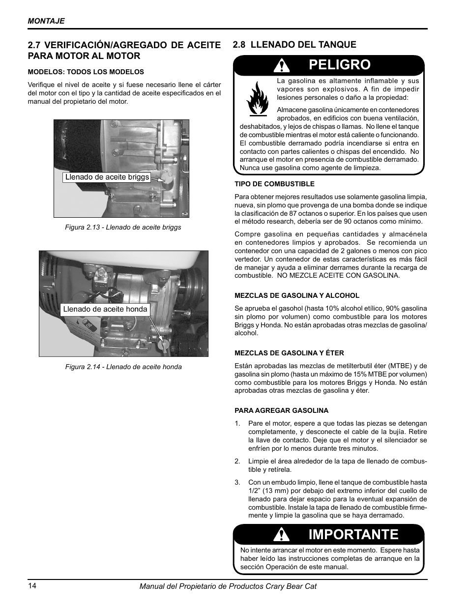 Peligro importante | Echo 77412 Owners Manual v.3 User Manual | Page 44 / 94