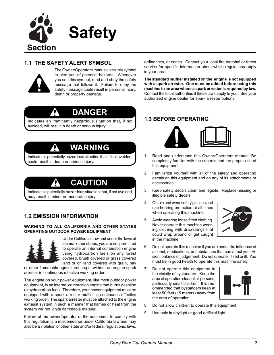 1safety, Danger, Warning | Caution | Echo 77412 Owners Manual v.3 User Manual | Page 5 / 94