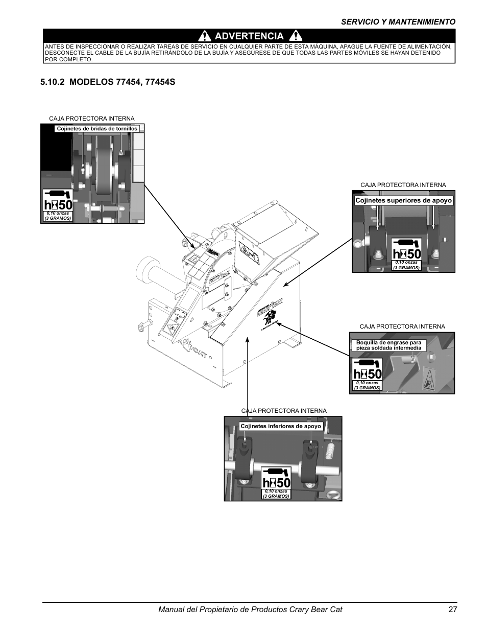 Advertencia | Echo 77412 Owners Manual v.3 User Manual | Page 57 / 94