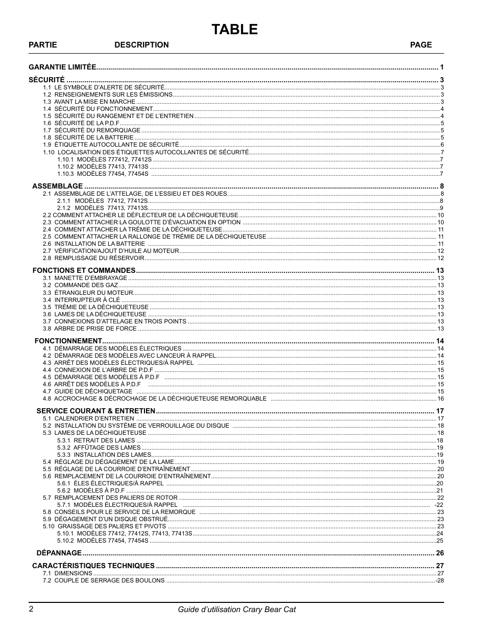 Table | Echo 77412 Owners Manual v.3 User Manual | Page 64 / 94