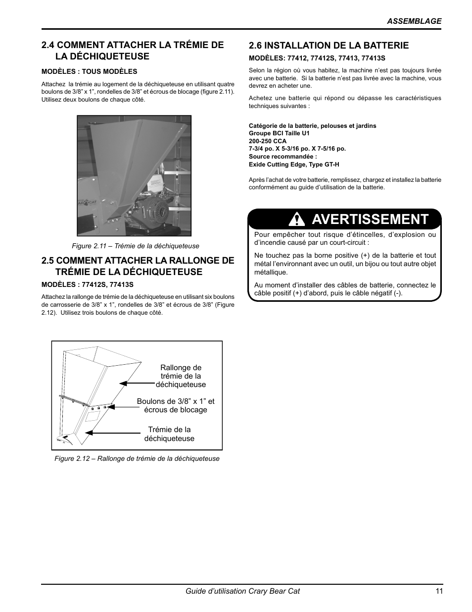 Avertissement | Echo 77412 Owners Manual v.3 User Manual | Page 73 / 94