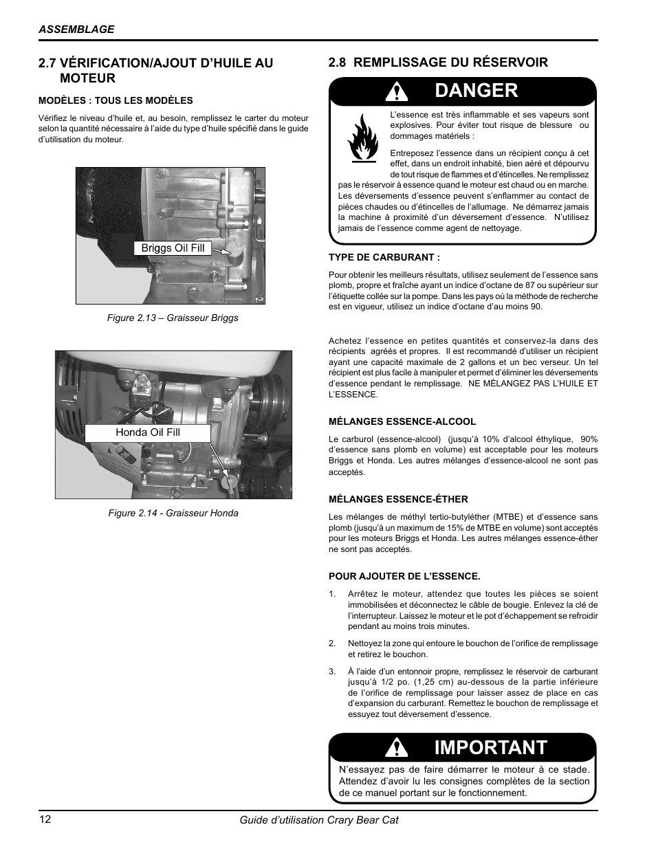 Danger important | Echo 77412 Owners Manual v.3 User Manual | Page 74 / 94