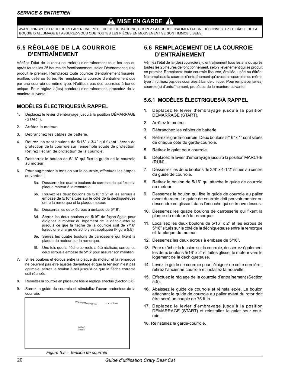 6 remplacement de la courroie d’entraînement, Modèles électriques/à rappel, 1 modèles électriques/à rappel | Echo 77412 Owners Manual v.3 User Manual | Page 82 / 94