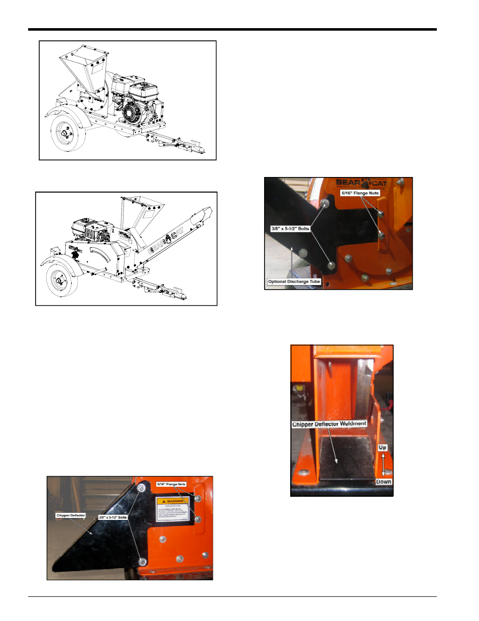 3 attach the chipper deflec- tor, 4 attach the optional dis- charge tube | Echo 77412 Owners Manual v.1 User Manual | Page 12 / 31
