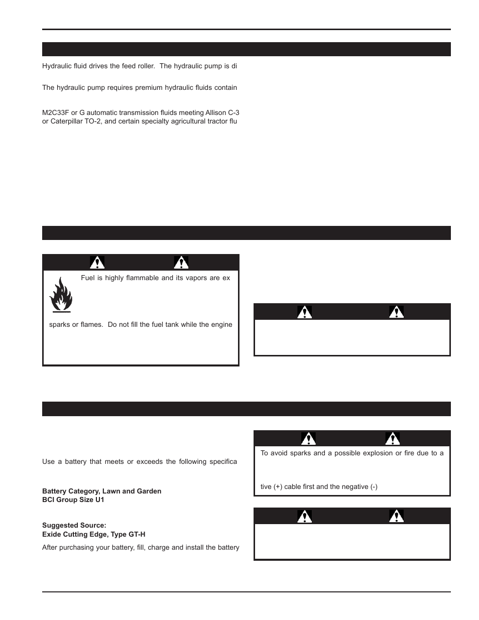 Warning, Important, Danger | 7 connecting the battery, 5 checking/adding hydraulic fluid, 6 filling the tank | Echo 76824 Owners Manual v.2 User Manual | Page 13 / 39