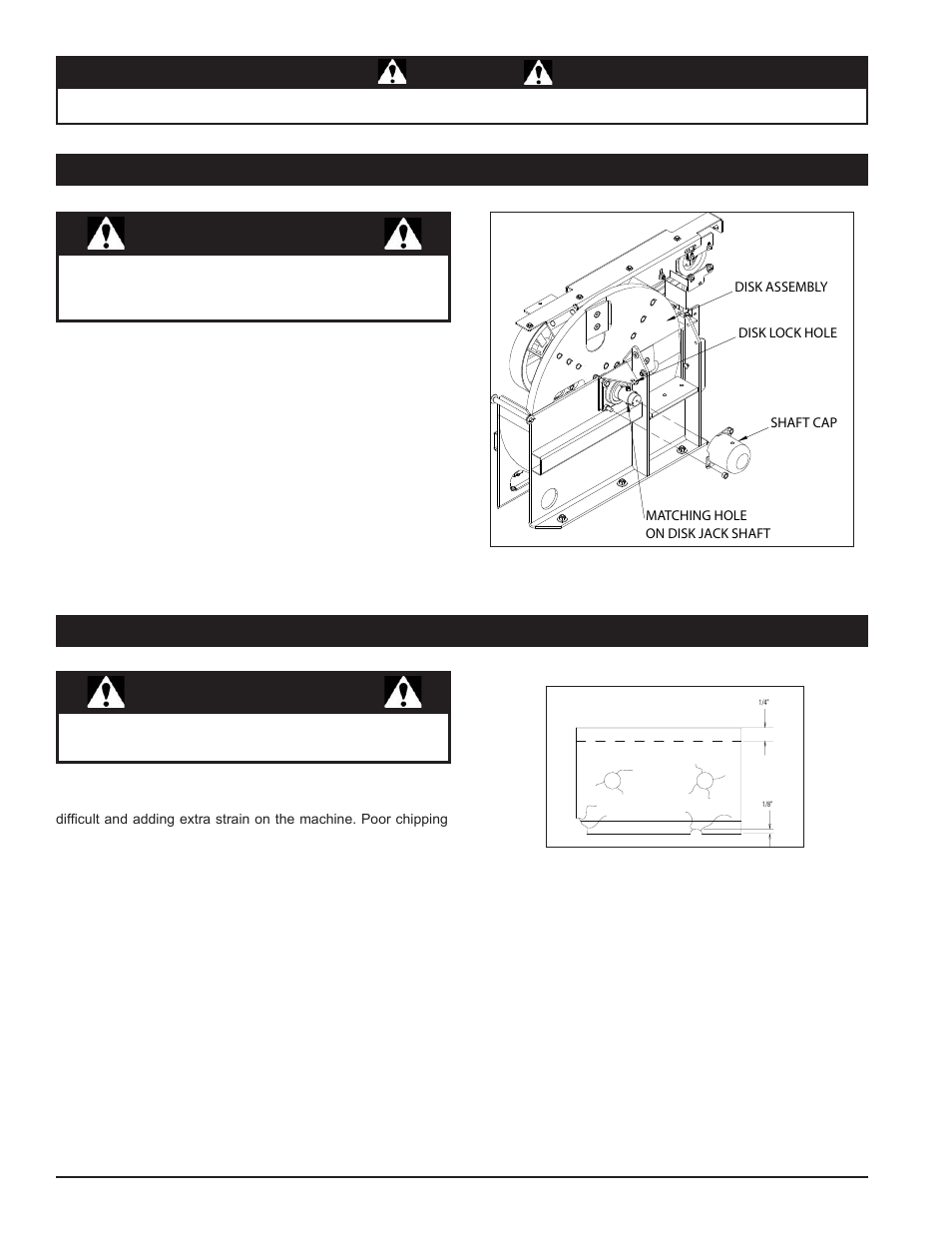 Warning, 3 chipper blades 5.2 disk lock | Echo 76824 Owners Manual v.2 User Manual | Page 24 / 39