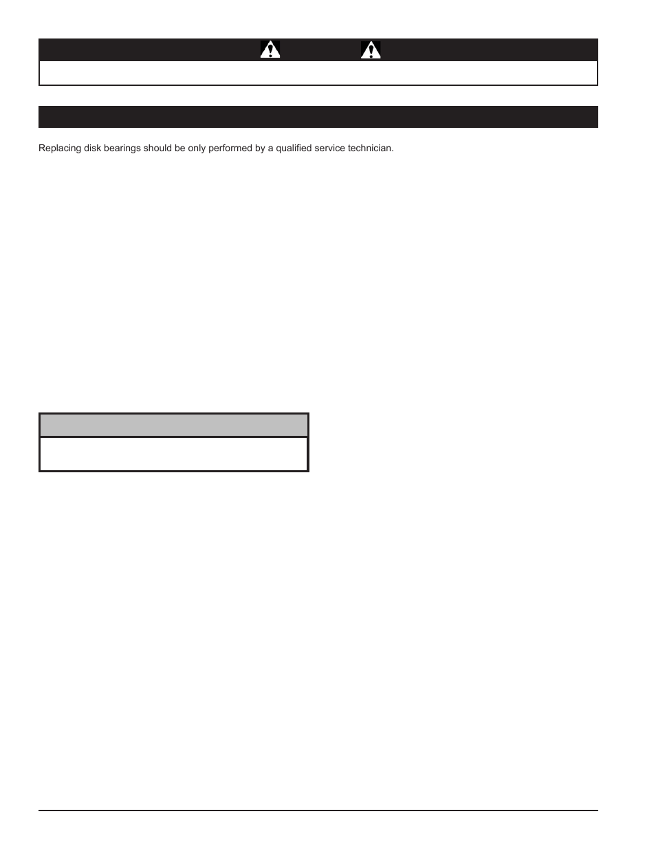 Warning 5.8 disk bearings | Echo 76824 Owners Manual v.2 User Manual | Page 30 / 39