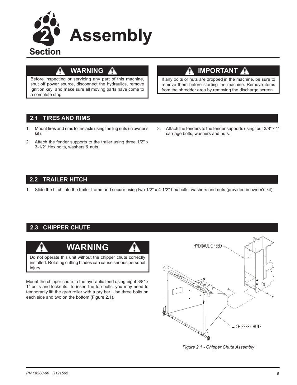 Assembly, Warning | Echo 76824 Owners Manual v.1 User Manual | Page 11 / 31