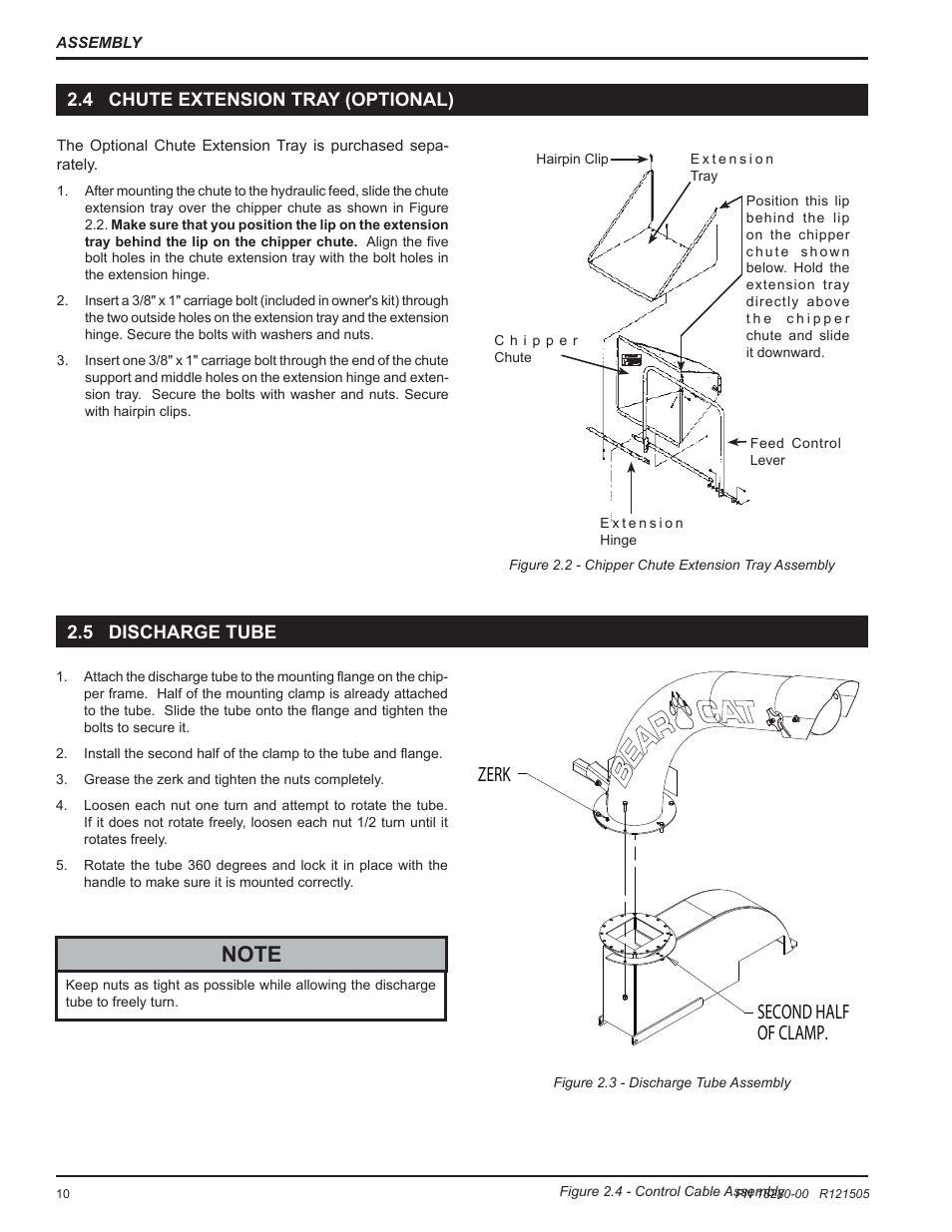 Second half of clamp. zerk, 4 chute extension tray (optional), 5 discharge tube | Echo 76824 Owners Manual v.1 User Manual | Page 12 / 31