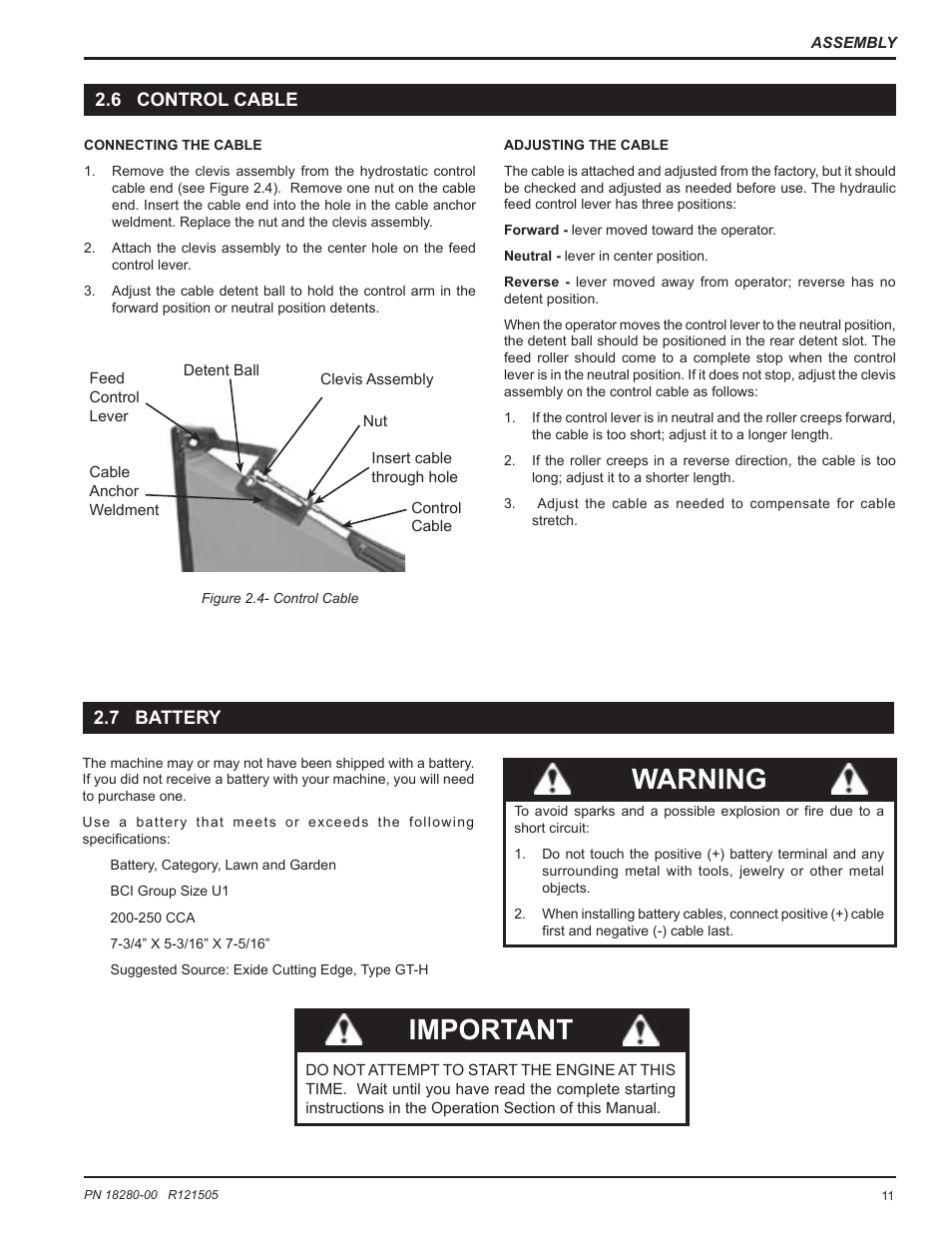 Warning, Important | Echo 76824 Owners Manual v.1 User Manual | Page 13 / 31
