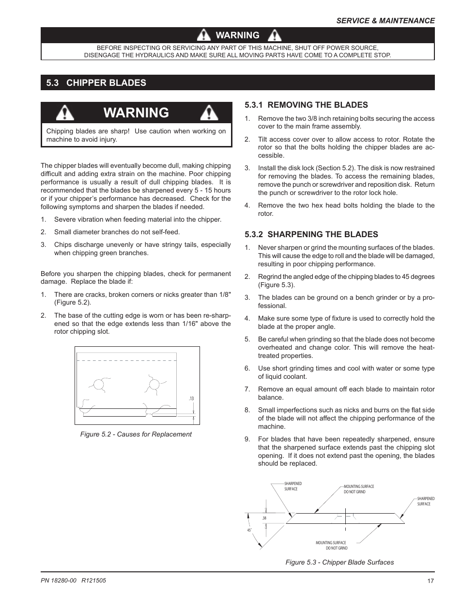Warning, 3 chipper blades | Echo 76824 Owners Manual v.1 User Manual | Page 19 / 31