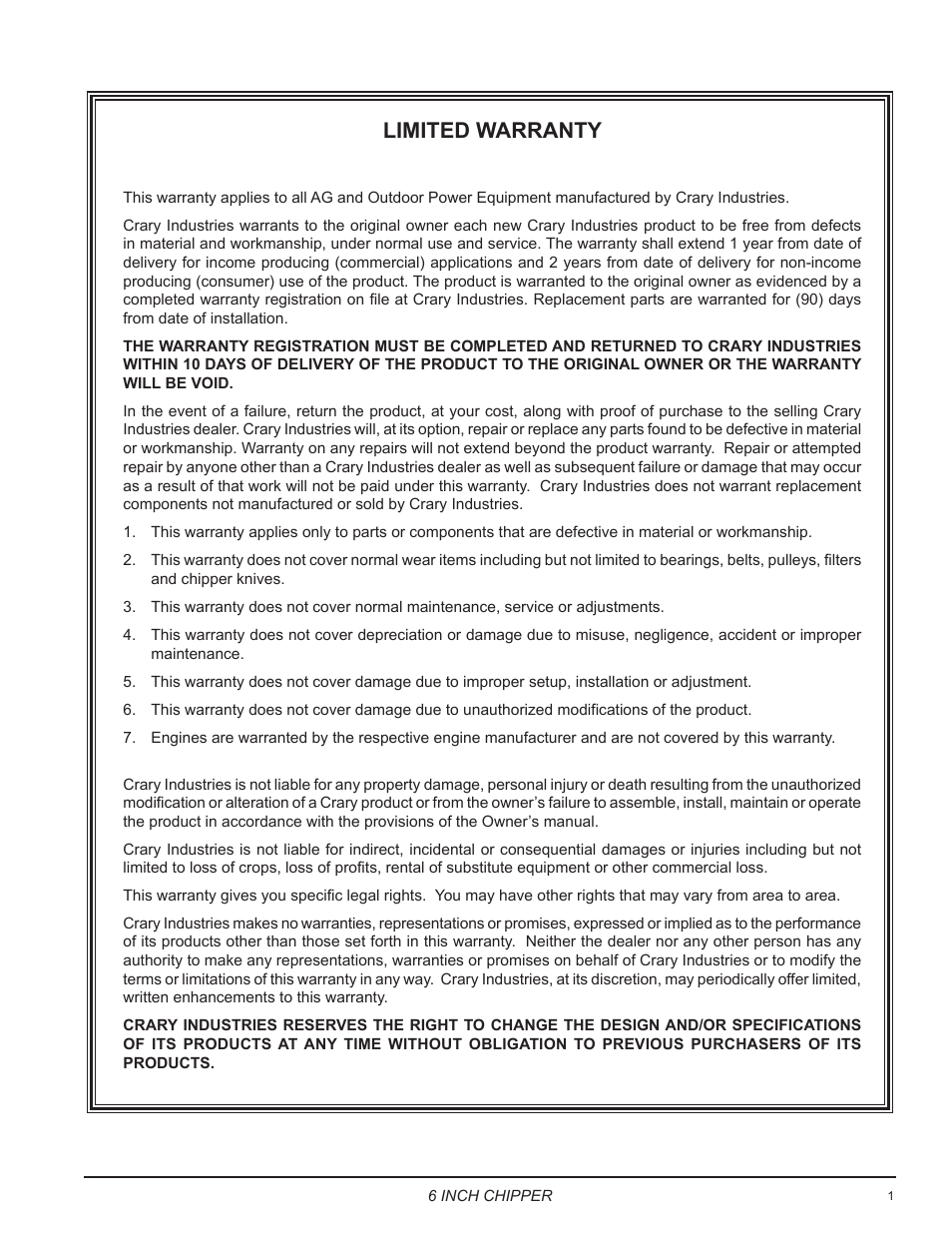 Limited warranty | Echo 76624 Owners Manual v.2 User Manual | Page 3 / 32