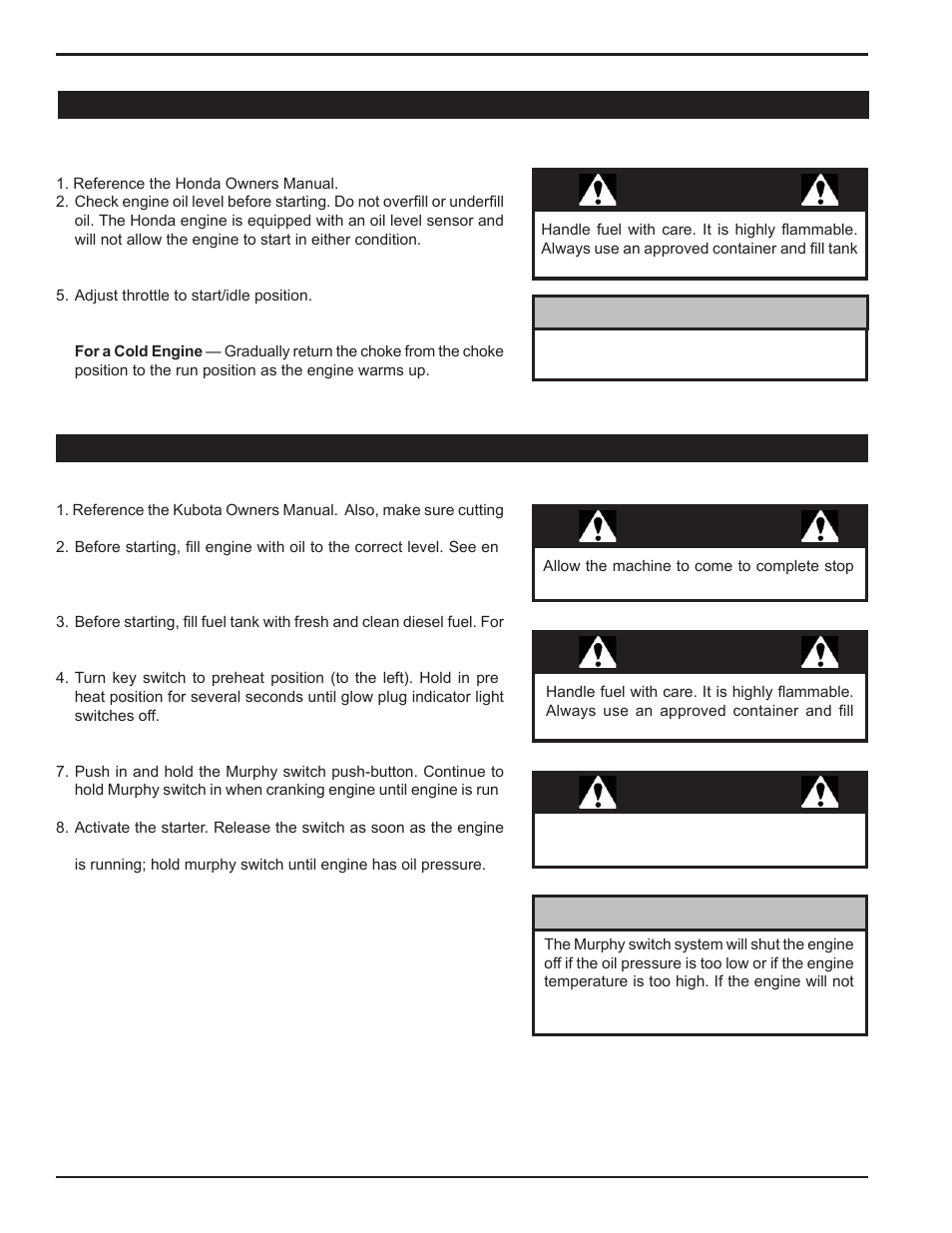 Warning, Warning caution | Echo 76628S User Manual | Page 18 / 34