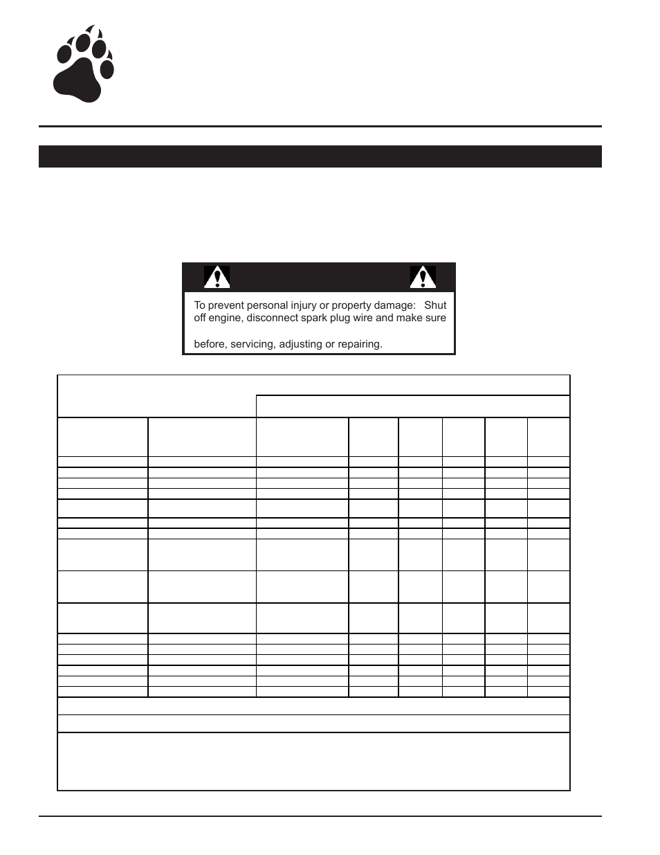 Service & maintenance, Warning | Echo 76628S User Manual | Page 22 / 34