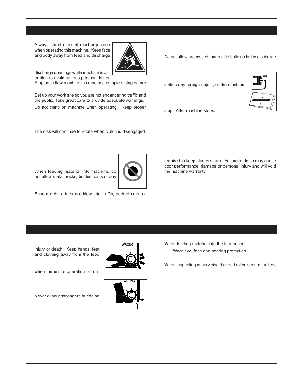 4 operation safety, 5 feed roller safety | Echo 76628S User Manual | Page 7 / 34