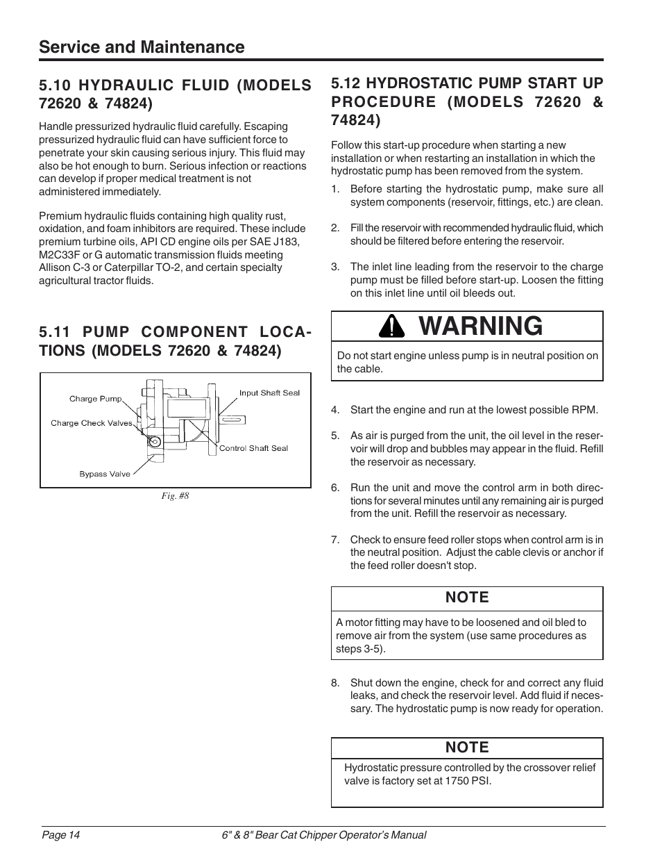 Warning, Service and maintenance | Echo 74824 Owners Manual v.1 User Manual | Page 18 / 24