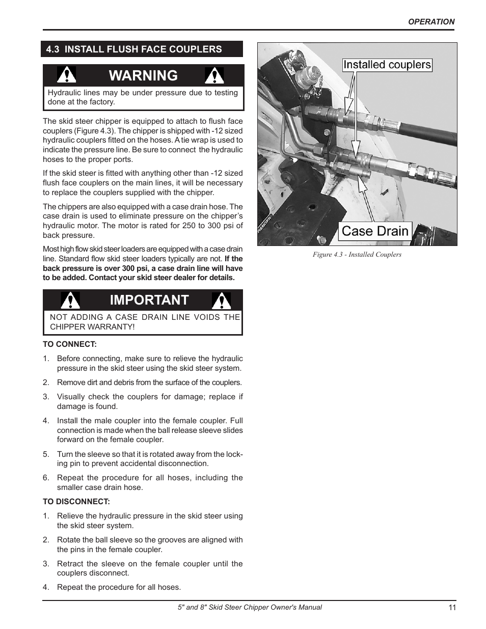 Warning, Important | Echo 74500 Owners Manual v.4 User Manual | Page 13 / 28