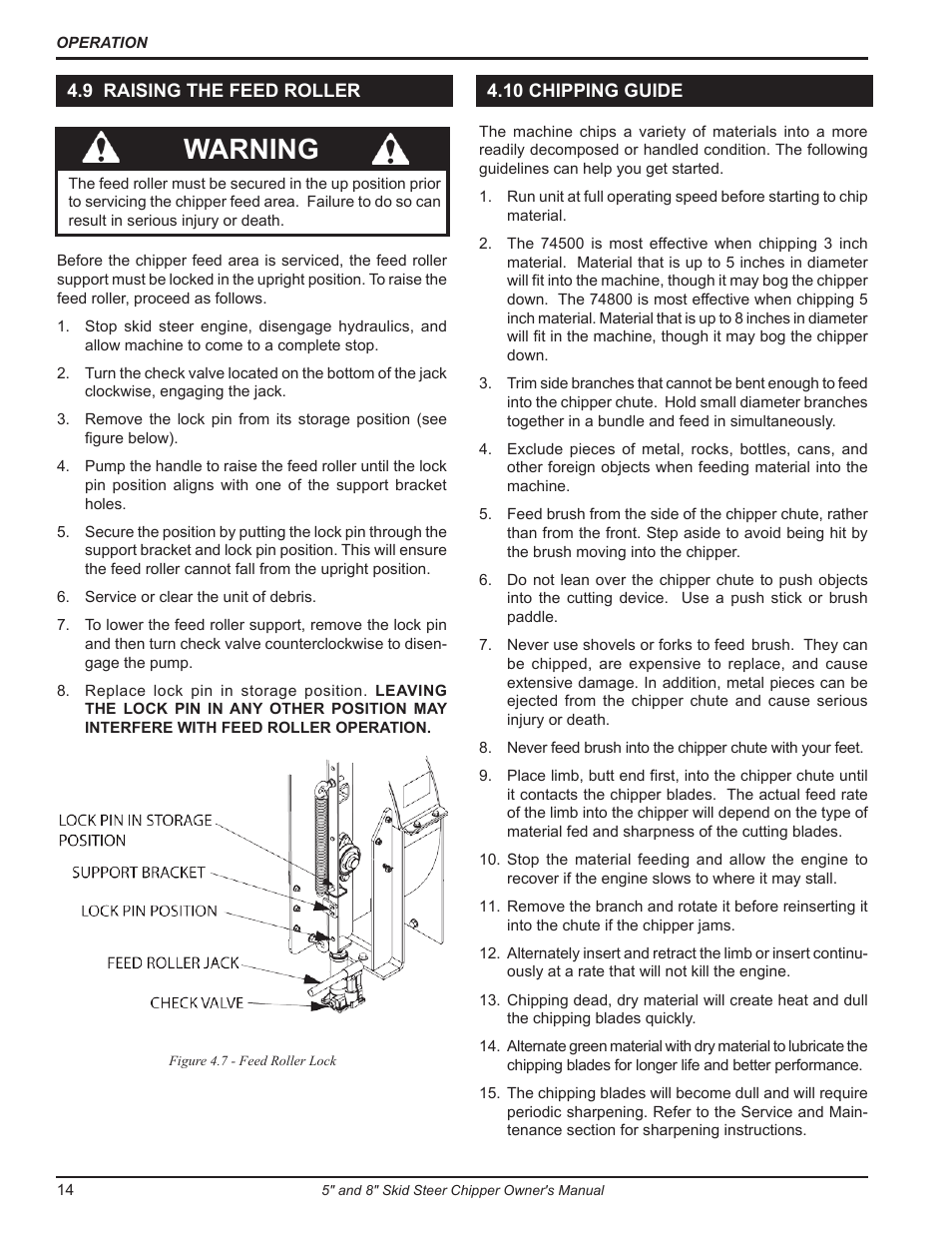 Warning | Echo 74500 Owners Manual v.4 User Manual | Page 16 / 28