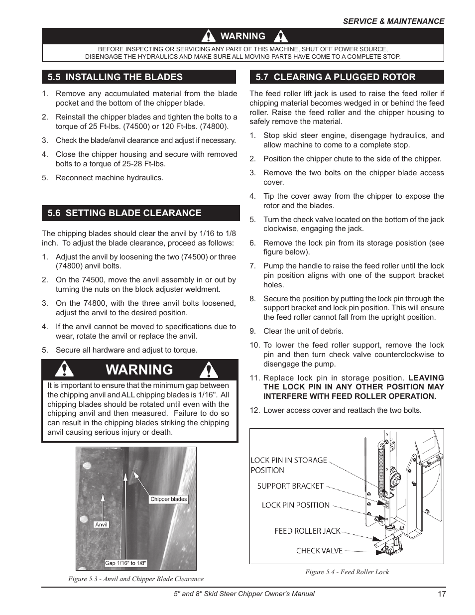 Warning | Echo 74500 Owners Manual v.4 User Manual | Page 19 / 28