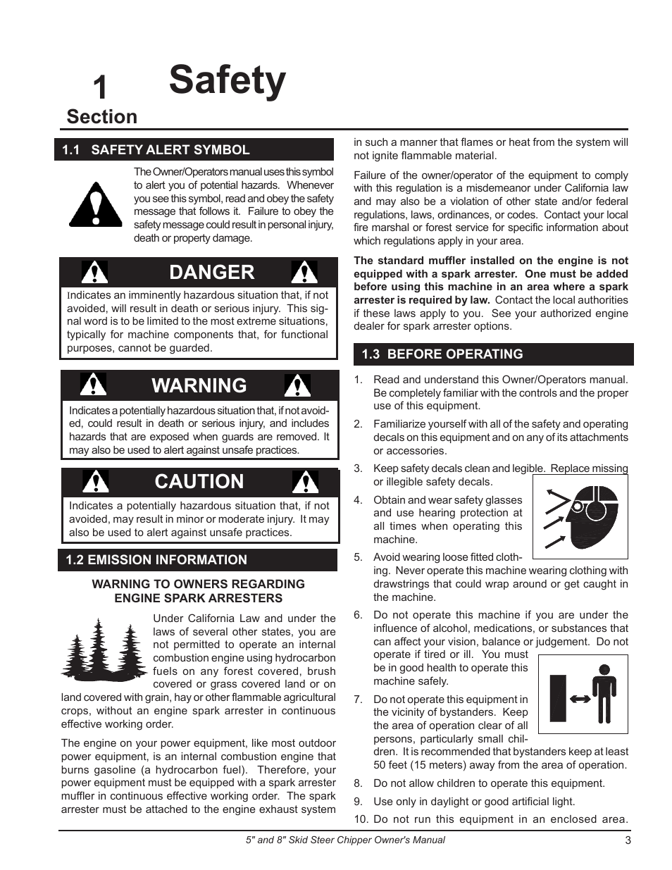 Safety, Danger, Warning | Caution | Echo 74500 Owners Manual v.4 User Manual | Page 5 / 28