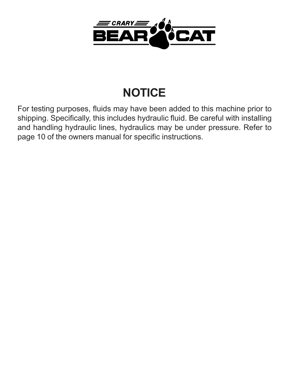 Notice | Echo 74500 Owners Manual v.2 User Manual | Page 6 / 32
