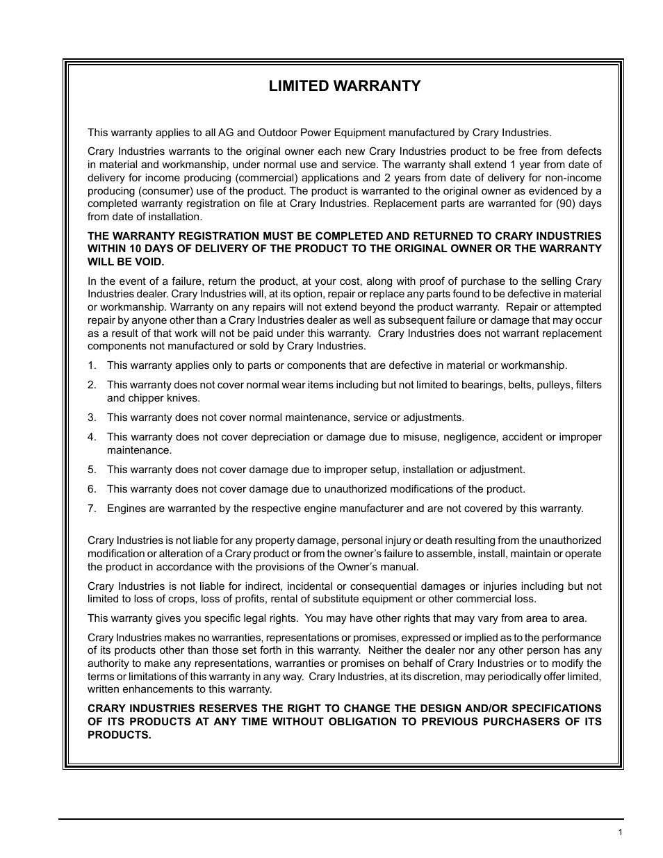 Limited warranty | Echo 74624S Owners Manual v.2 User Manual | Page 3 / 32