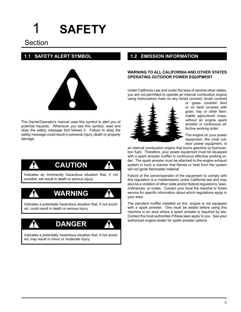 Safety, Caution, Warning | Danger | Echo 74624S Owners Manual v.2 User Manual | Page 5 / 32