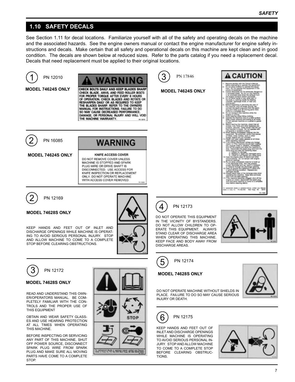 10 safety decals | Echo 74624S Owners Manual v.2 User Manual | Page 9 / 32