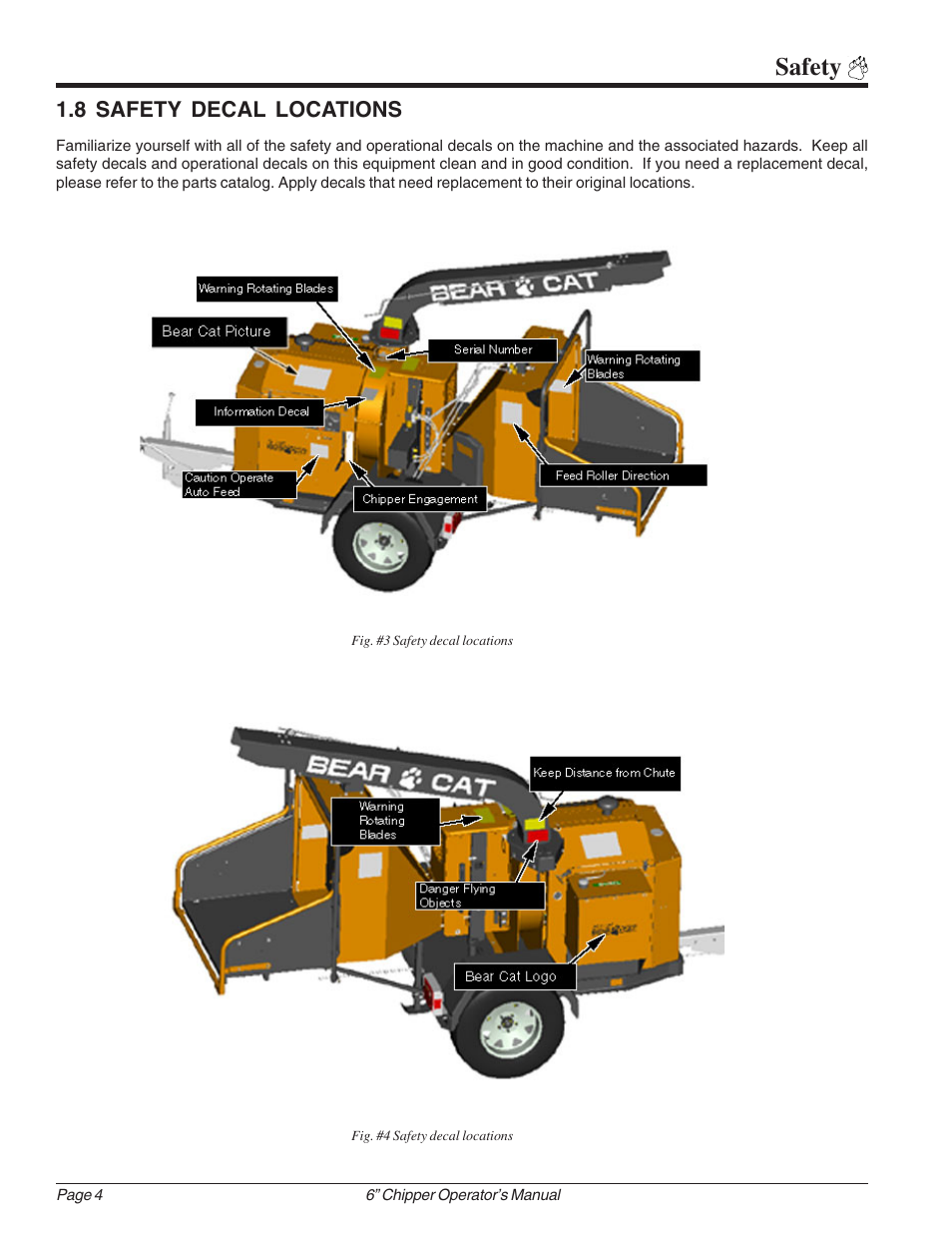 Safety, 8 safety decal locations | Echo 74624S Owners Manual v.1 User Manual | Page 10 / 36