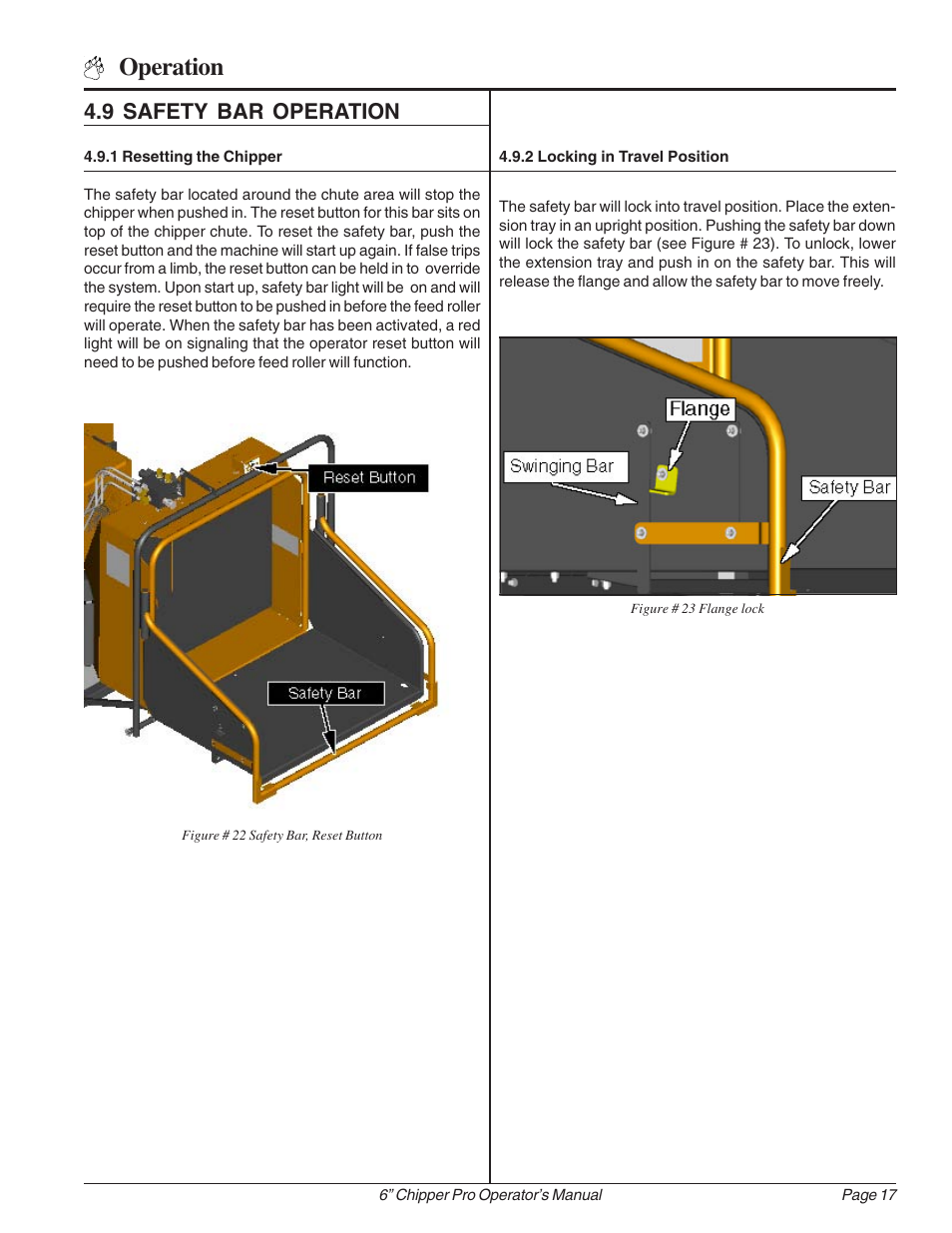 Operation, 9 safety bar operation | Echo 74624S Owners Manual v.1 User Manual | Page 23 / 36