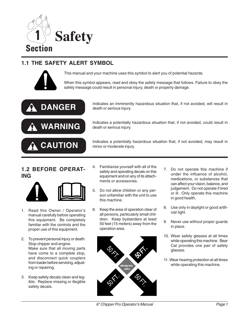 Safety, Danger warning caution | Echo 74624S Owners Manual v.1 User Manual | Page 7 / 36