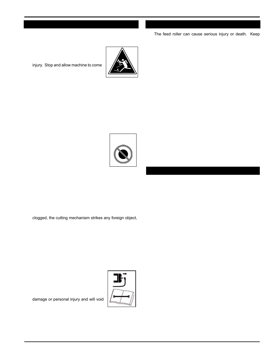 5 operation safety, 6 feed roller safety, 7 maintenance and storage safety | Echo 74624 Owners Manual v.2 User Manual | Page 7 / 32