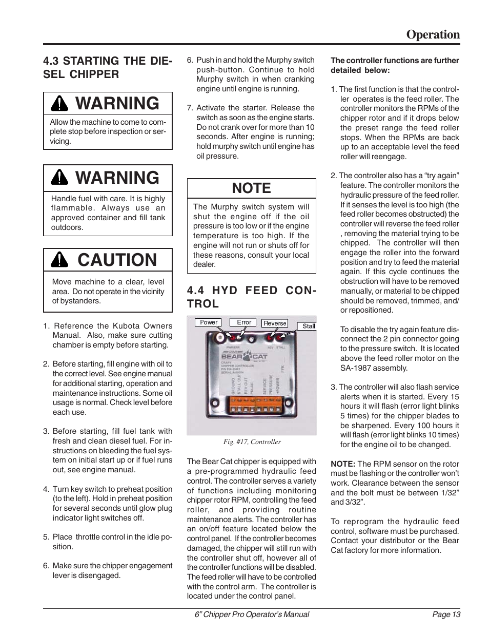 Warning, Caution, Operation | Echo 74624 Owners Manual v.1 User Manual | Page 19 / 32